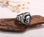 One Piece Rings Silver Plated Pirates Skull AP2302 Black Official ANIME RING Merch